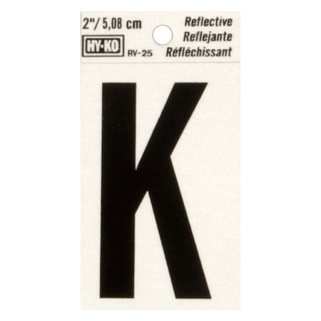 Hy-Ko 2In Reflective Letter K, 10PK B00423